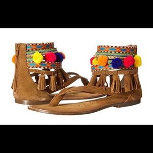 Naughty Monkey suede sandal Boho size 8.5 NEW!